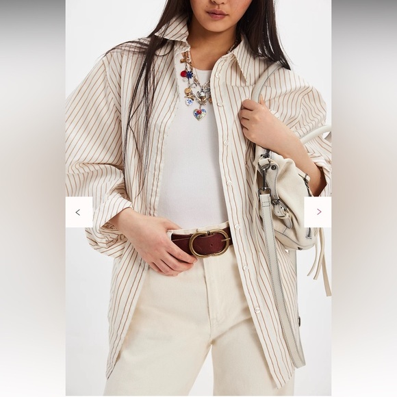 NWOT free people Sabine Striped Articulated Shirt - Picture 2 of 15